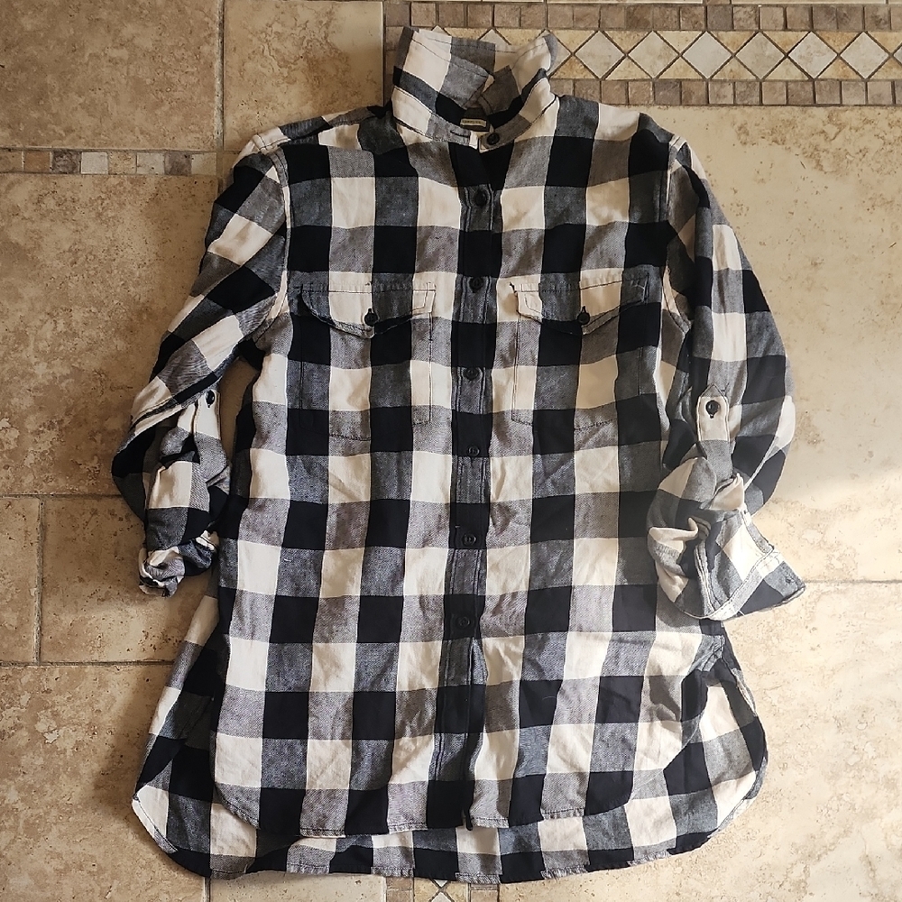 Ralph Lauren Denim Supply Black and White Buffalo Plaid Button-Down Shirt